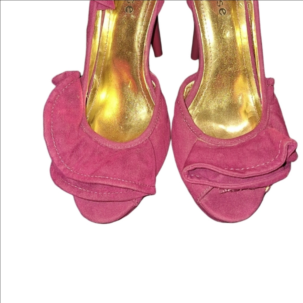 Dollhouse Pink Peep Toe Heels Size 9 - Picture 2 of 5